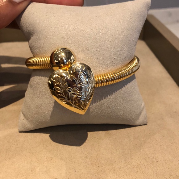Jewelry - 1950 Gilt Locket Coil Bangle Jewelry - 1950 Gilt Locket Coil Bangle